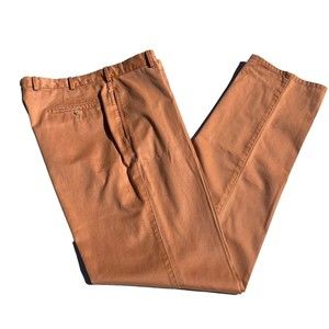 Peter Millar 35 x 36 Papaya Flat Front Washed Raleigh Twill Straight Chino Pants